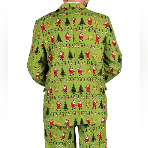 Mens 3 piece light up Christmas suit -  rockin Santa green - brand new - Picture 2 of 6